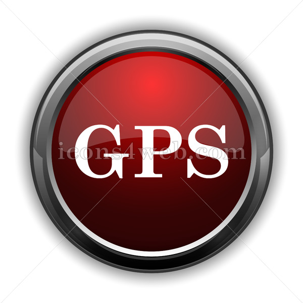 600x600 Gps Icon Red Glossy Web Icon With Shaddow
