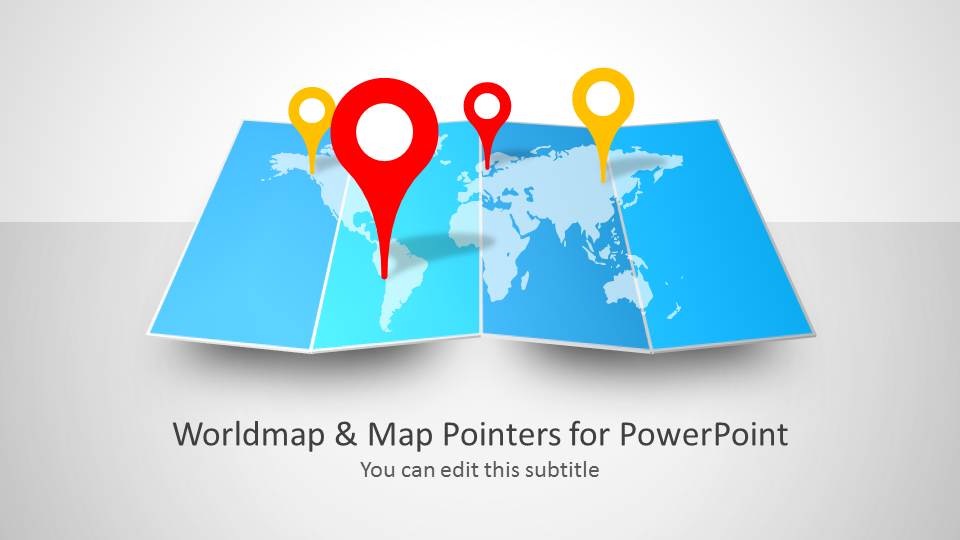 960x540 Worldmap Map Pointers For Powerpoint
