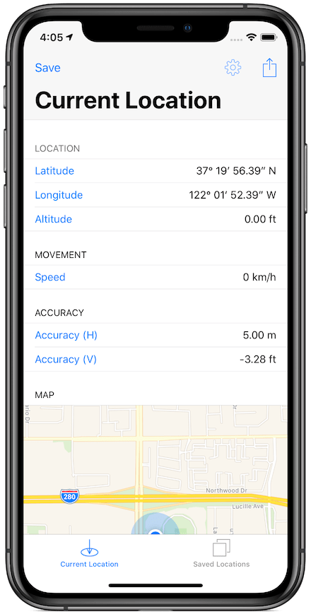 440x869 Simple Gps Logger For Ios