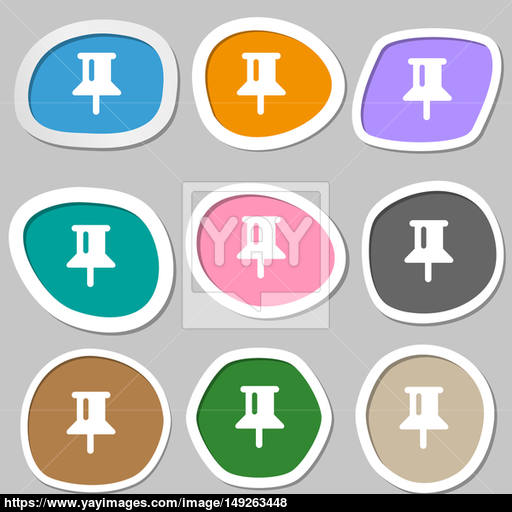 512x512 Map Pointer, Gps Location Icon Symbols Multicolored Paper