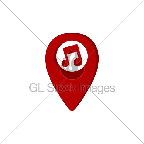 500x500 Music Gps Location Icon Key Note Theme Logo Template Gl Stock Images