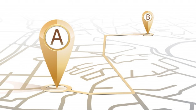 626x352 Single Gps Pn Red Color Mock Up Form The Street Map On White