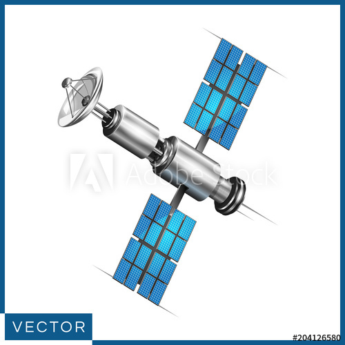 Realistic Satellite Icon Satelite Vector Illustration 500x500 Realistic Satellite Icon Satelite Vector Illustration