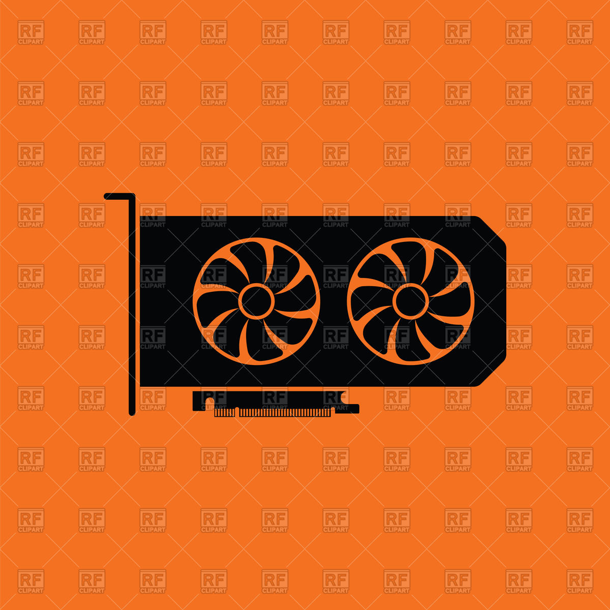 1200x1200 Gpu Icon On Orange Background Vector Image Of Technology Angelp