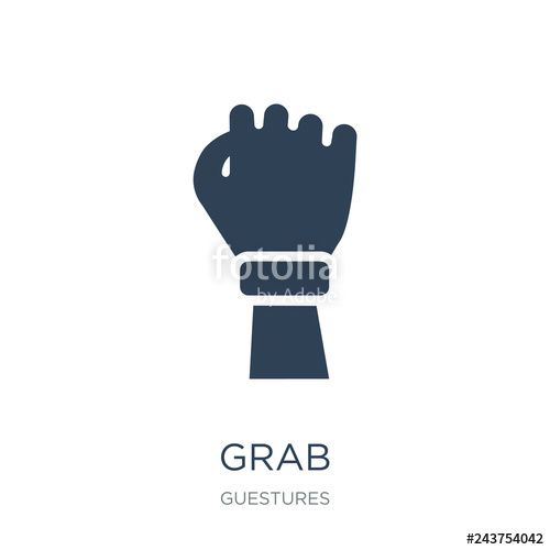 500x500 Grab Icon Vector On White Background, Grab Trendy Filled Icons F