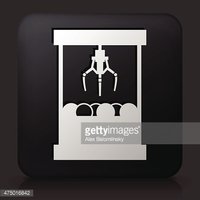 200x200 Black Square Button With Toy Grabber Icon Stock Vectors