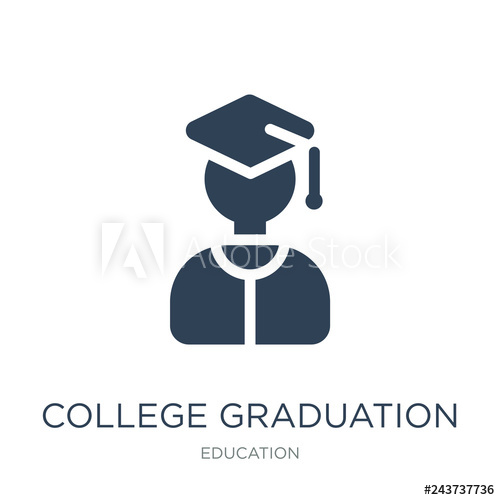 500x500 College Graduation Icon Vector On White Background, College Grad