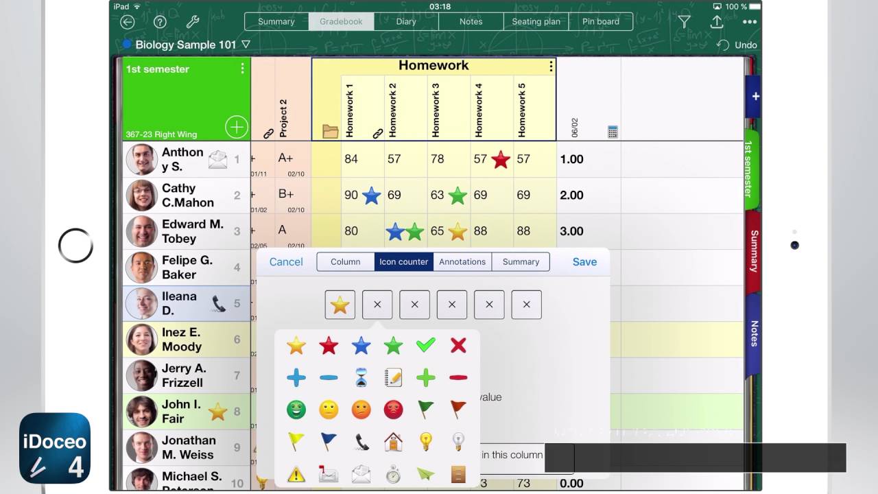 1280x720 Counting Icons In Gradebook, Three Complementary Methods