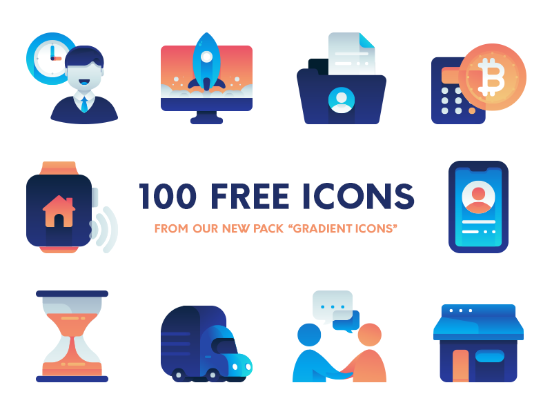 800x600 Gradient Icons Pack Freebie