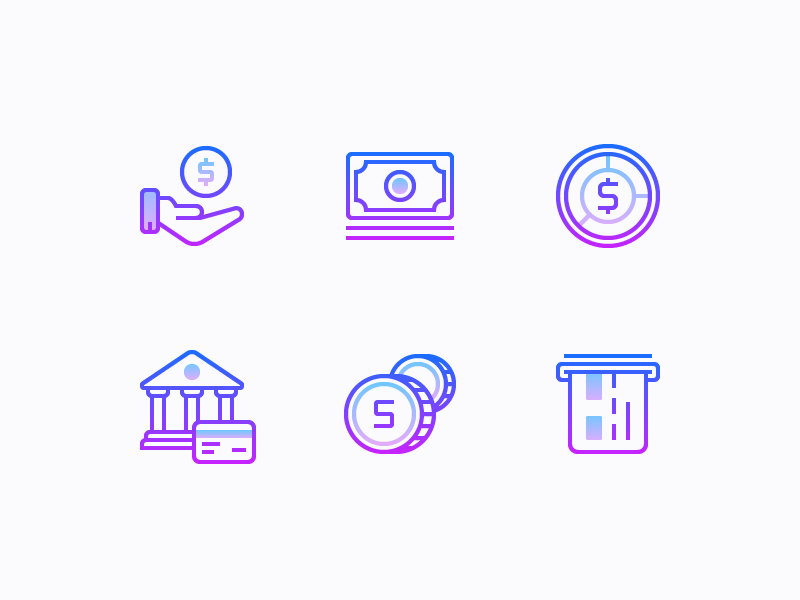 800x600 Gradient Line Icons Finance And E Commerce