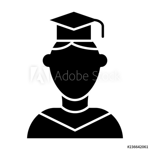 500x500 Graduate Solid Icon Person In Graduate Hat Vector Illustration