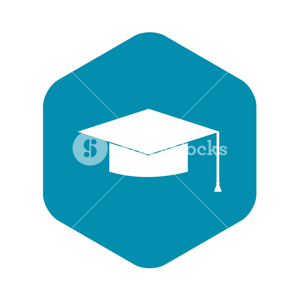 1000x1000 Graduation Cap Icon In Simple Style Isolated Vector Illustration