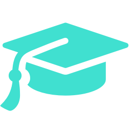 256x256 Free Turquoise Graduation Cap Icon