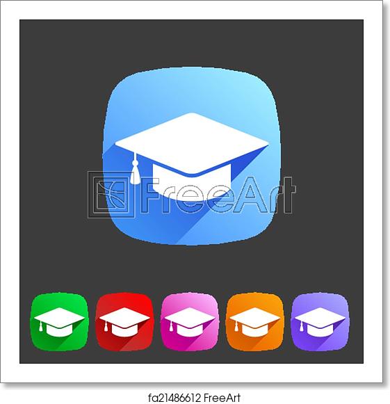 561x581 Free Art Print Of Flat Graduation Cap Icon Vector Flat Graduation