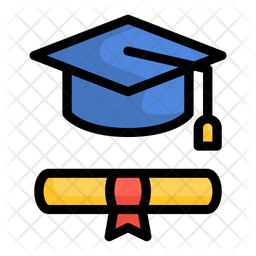 256x256 Graduation Cap Icon Of Colored Outline Style