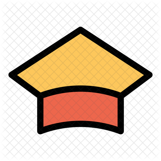 512x512 Graduation Hat Icon Of Colored Outline Style