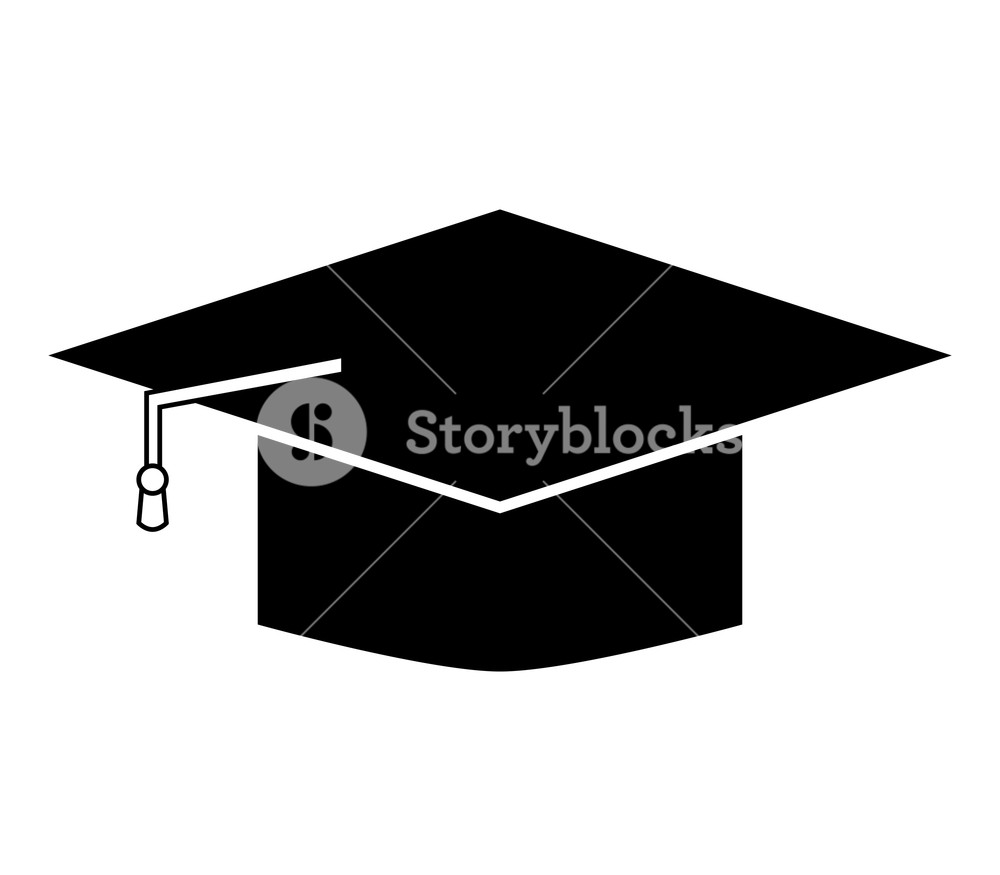 1000x875 Icon Graduation Hat On White Background Royalty Free Stock Image