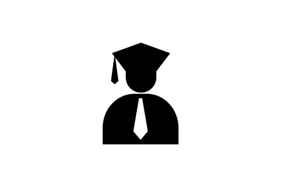 580x386 Student, Graduation Monochrome Icon Vector Graphic