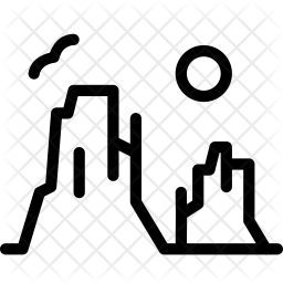 256x256 Grand Canyon Icon Of Line Style