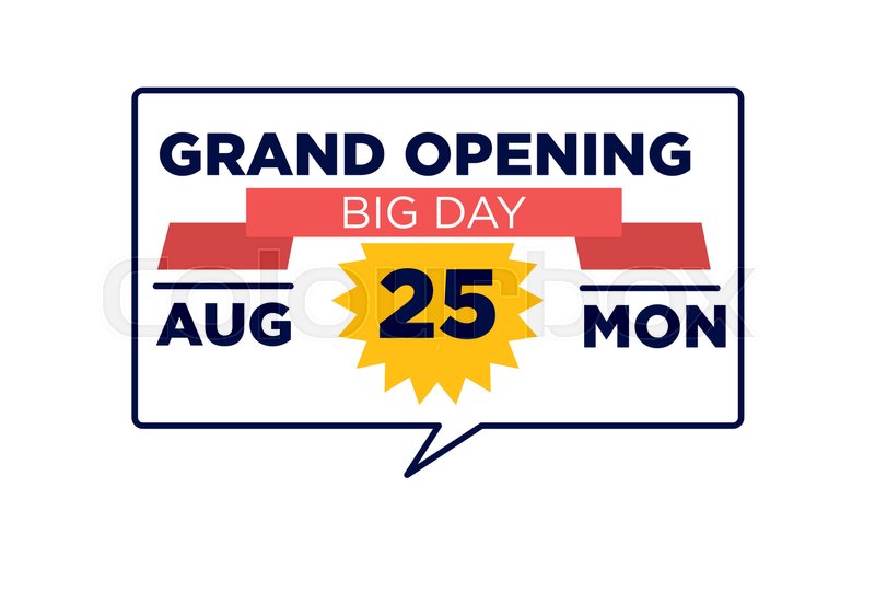 800x541 Grand Opening Red Ribbon In Chat Stock Vector Colourbox