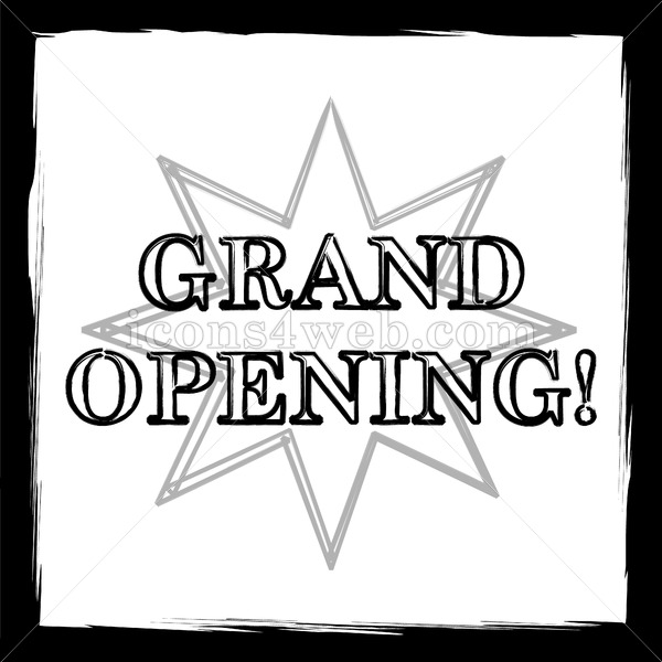 600x600 Grand Opening Sketch Icon