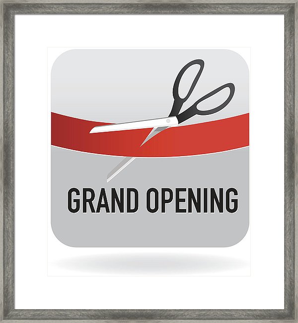 600x652 Royalty Free Grand Opening With Wave Ribbon Event Icon Framed