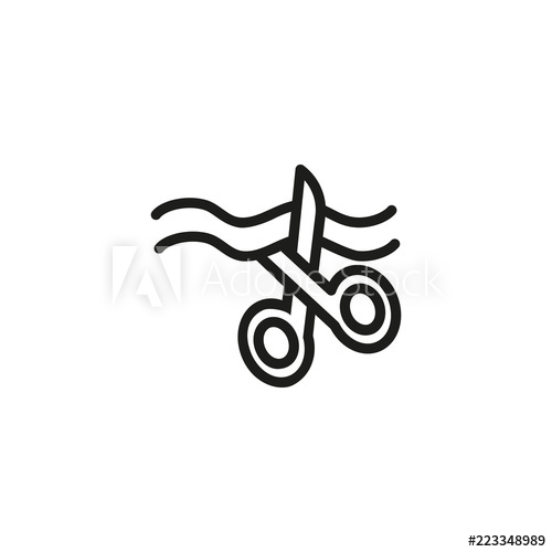 500x500 Scissors Cutting Ribbon Line Icon Inauguration, Grand Opening