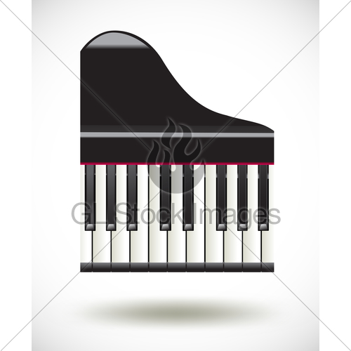 500x500 Grand Piano Keys Icon On White Gl Stock Images