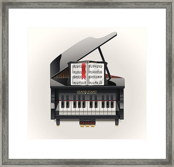 600x575 Grand Piano Xxl Icon Framed Print