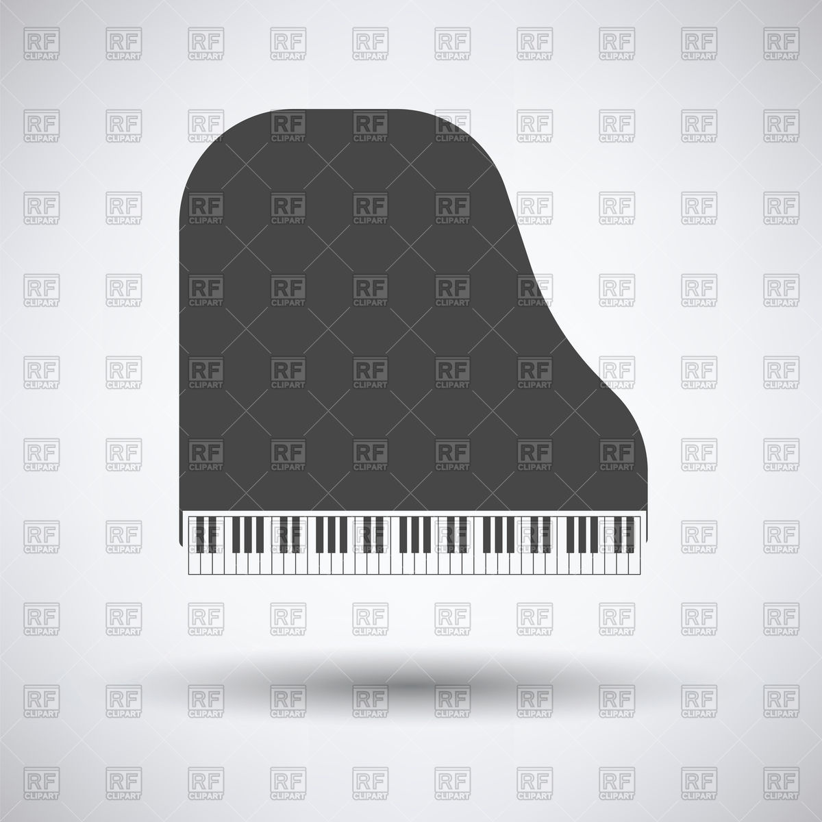 1200x1200 Grand Piano Icon On Gray Background Vector Image Of Signs, Symbols