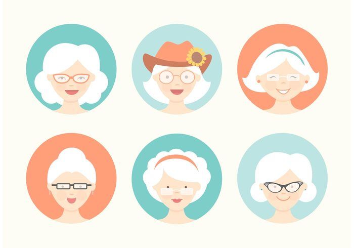 700x490 Free Funny Grandma Avatar Vector Set Freebies Avatar, Logo