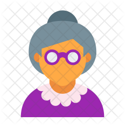 256x256 Grandma Icon Of Flat Style