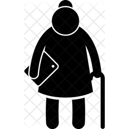 256x256 Grandma Icon Of Glyph Style
