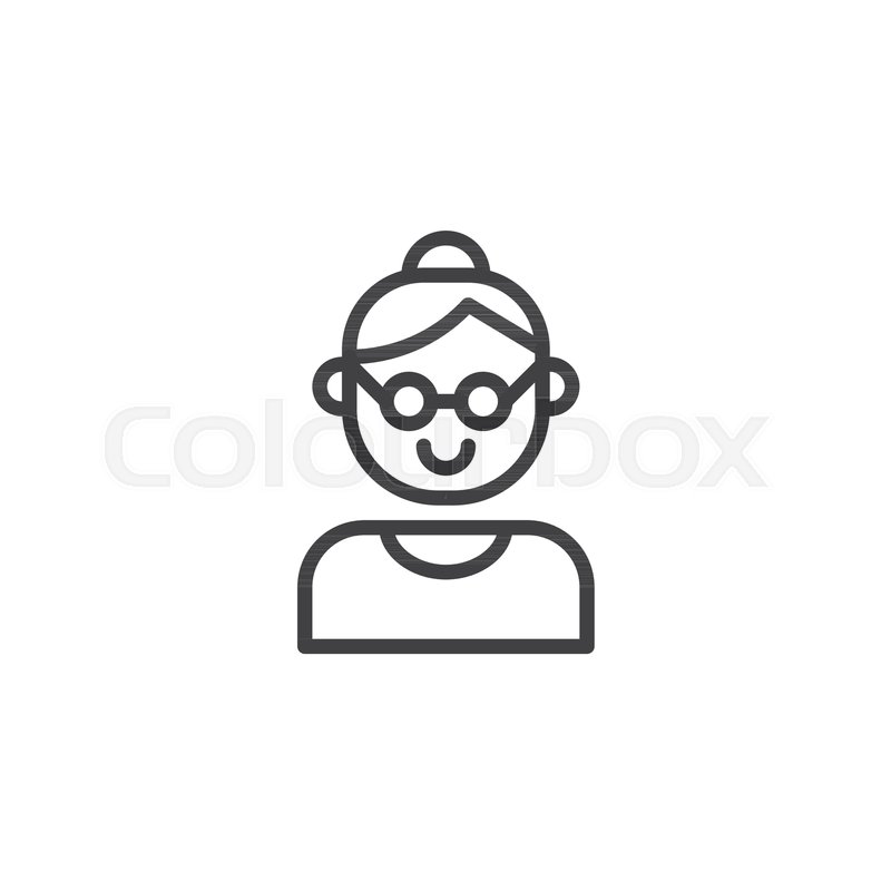 800x800 Grandmother Line Icon, Outline Vector Stock Vector Colourbox
