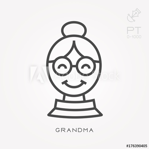 500x500 Line Icon Grandma