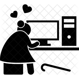 256x256 Romantic Grandma Icon Of Glyph Style