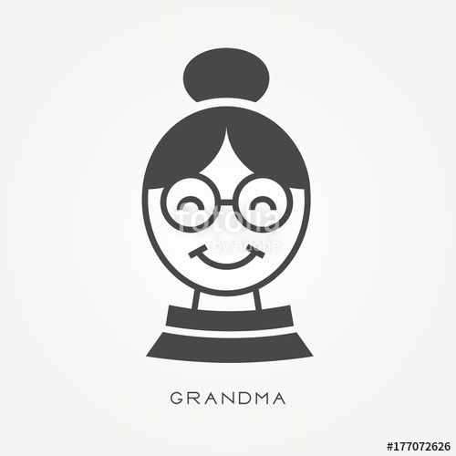 500x500 Silhouette Icon Grandma Stock Image And Royalty Free Vector