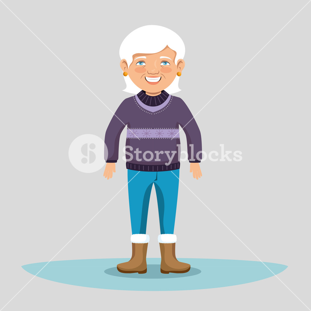 1000x1000 Grandma Avatar Character Icon Vector Illustration Design Royalty