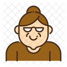256x256 Grandmother Icon Of Colored Outline Style