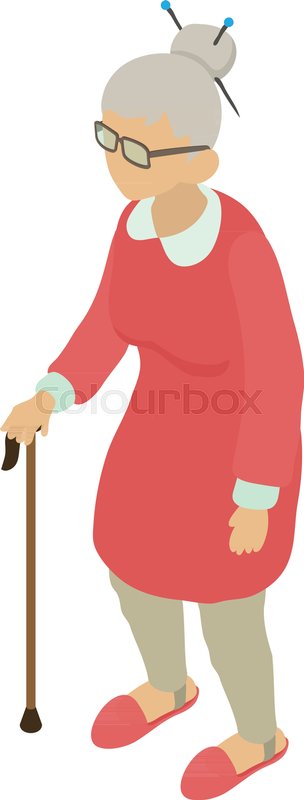 304x800 Grandmother Icon Isometric Stock Vector Colourbox