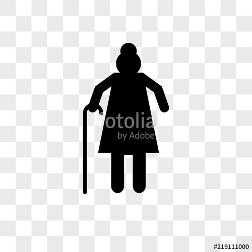 500x500 Grandmother Vector Icon On Transparent Background, Grandmother