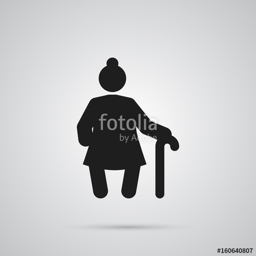 500x500 Isolated Grandmother Icon Symbol On Clean Background Vector