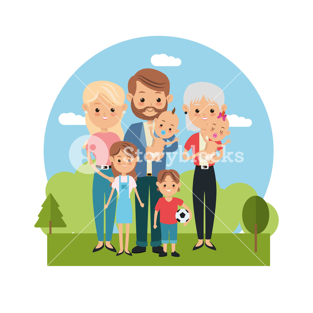 1000x1000 Mother Father Woman Man Kids And Grandmother Icon Family