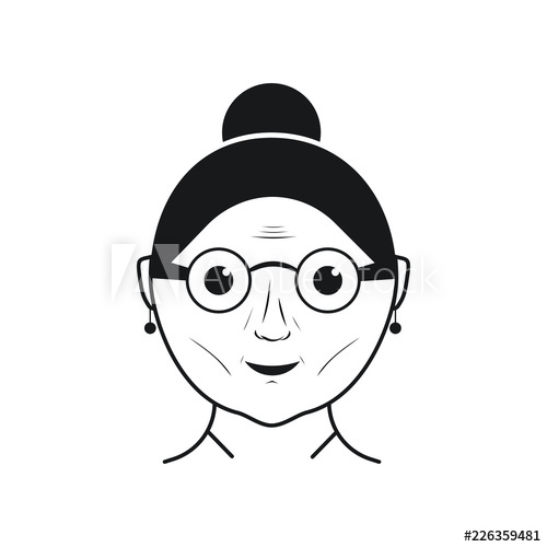 500x500 Old Woman Logo, Grandmother Icon