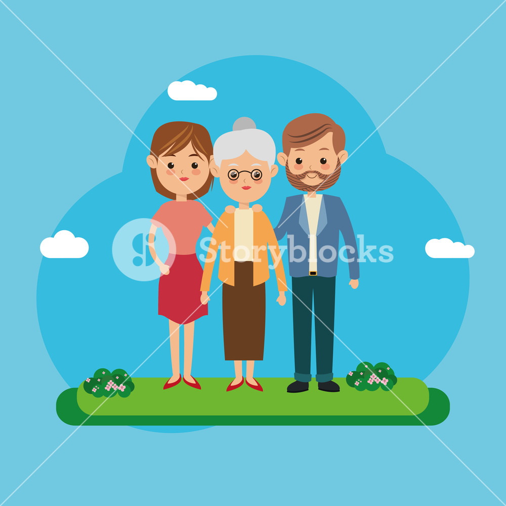 1000x1000 Couple Of Mother Father Woman Man And Grandmother Icon Family