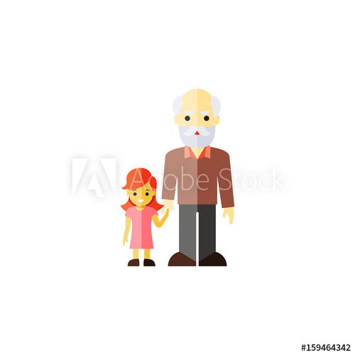 500x500 Isolated Grandchild Flat Icon Grandpa Vector Element Can Be Used