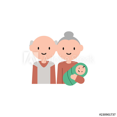 500x500 Baby, Grandparents Cartoon Icon Element Of Family Cartoon Icon