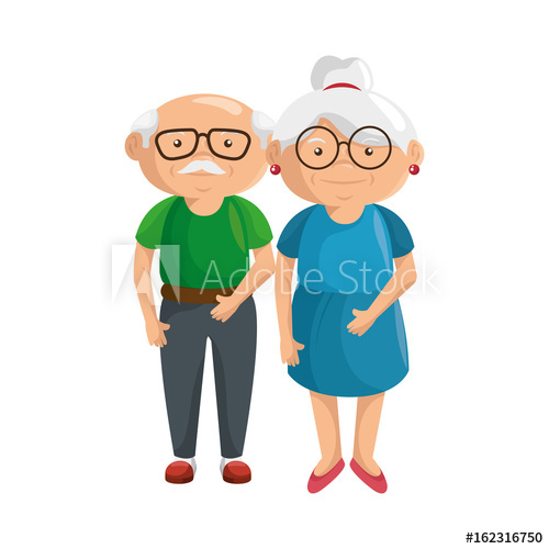 500x500 Couple Of Grandparents Icon Over White Background Colorful Design