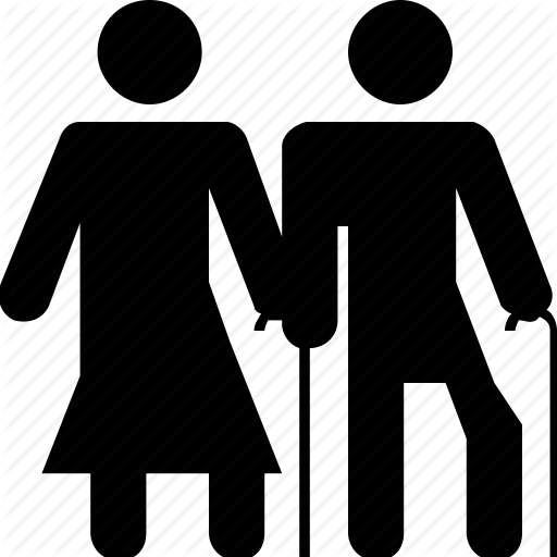 512x512 Couple, Grandparents, Stick, Together, Walking Icon