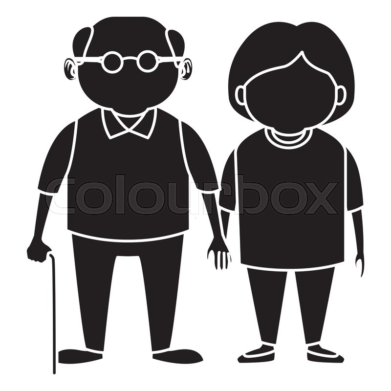 800x800 Cute Grandparents Couple Cartoon Icon Stock Vector Colourbox